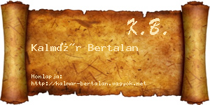 Kalmár Bertalan névjegykártya