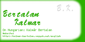 bertalan kalmar business card